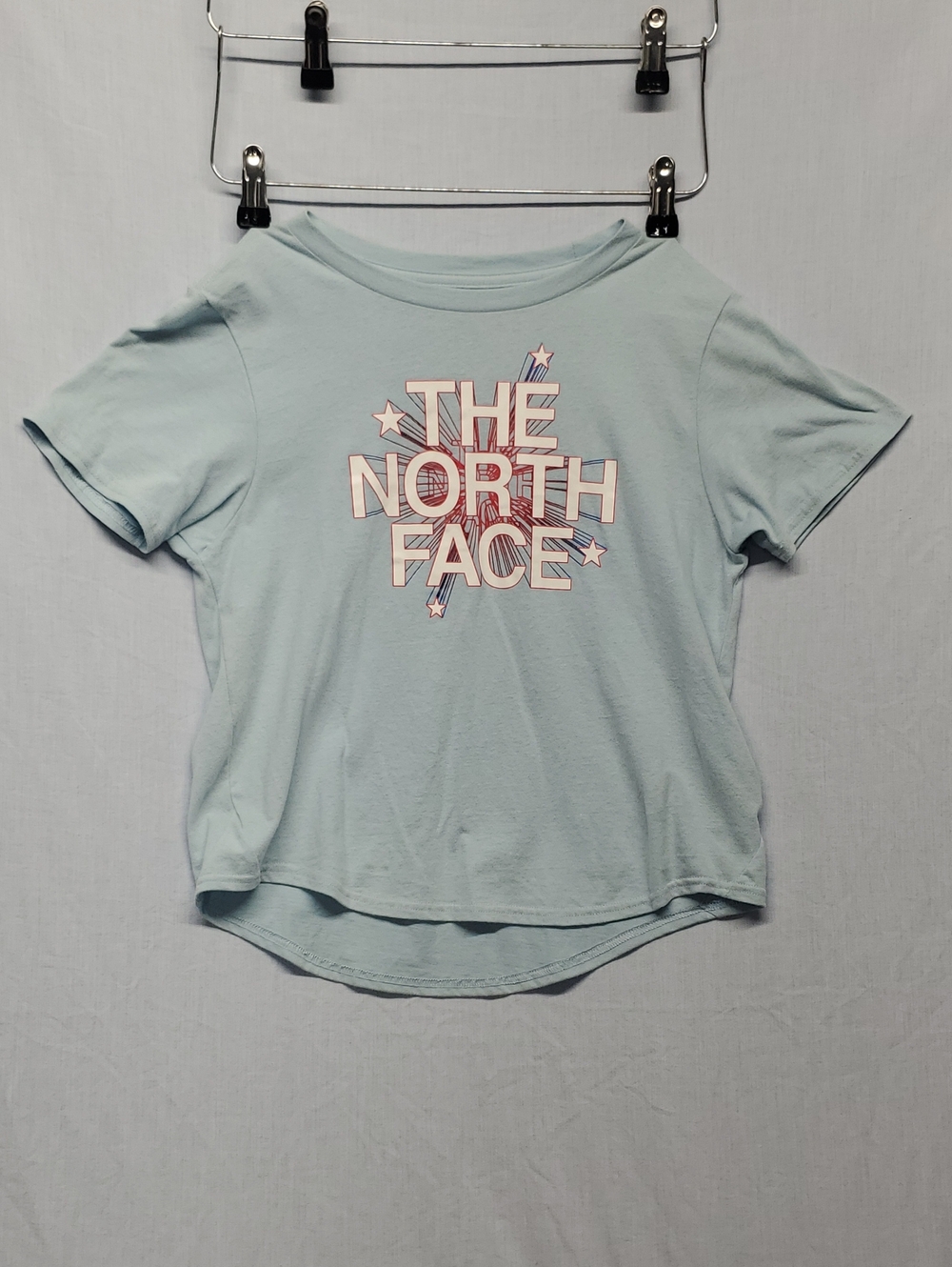 The North Face Women's Pastel Blue Logo Short Sleeve Tee #267